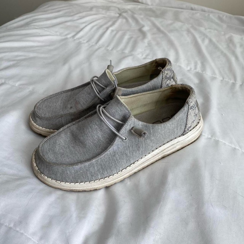 Grey, snake skin heel Hey Dudes